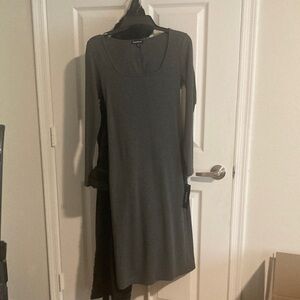 bebe Charcoal Long Sleeve Dress